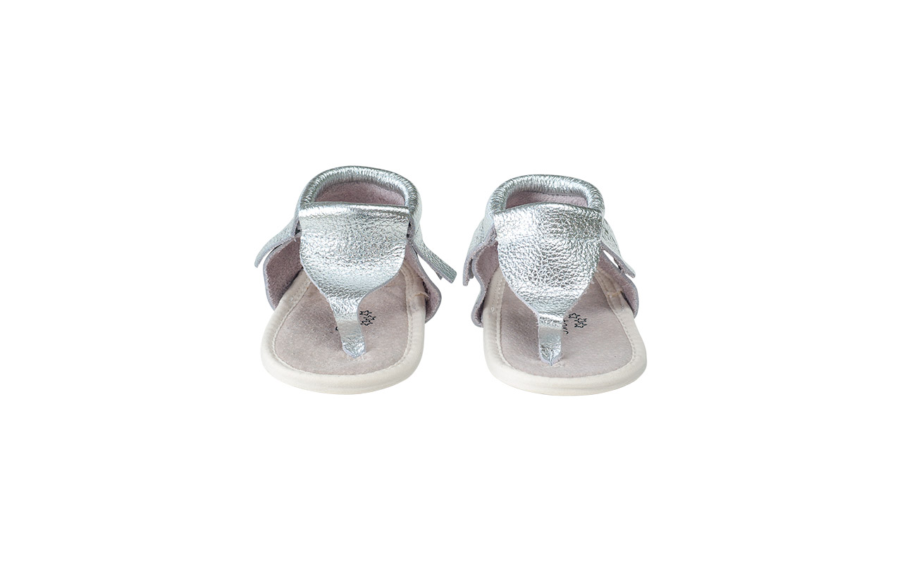 silver baby sandals